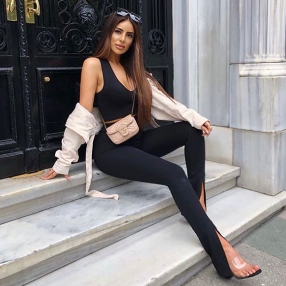 Ponte Front Slit Pant - Picture 2 of 2